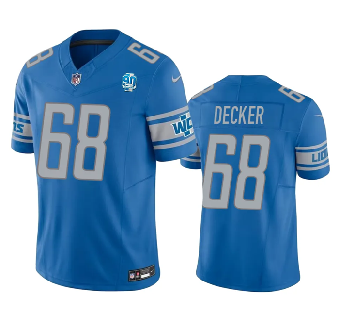 Detroit Lions #68 Taylor Decker Blue 2023 F.U.S.E. 90th Anniversary Vapor Untouchable Limited Stitched Jersey